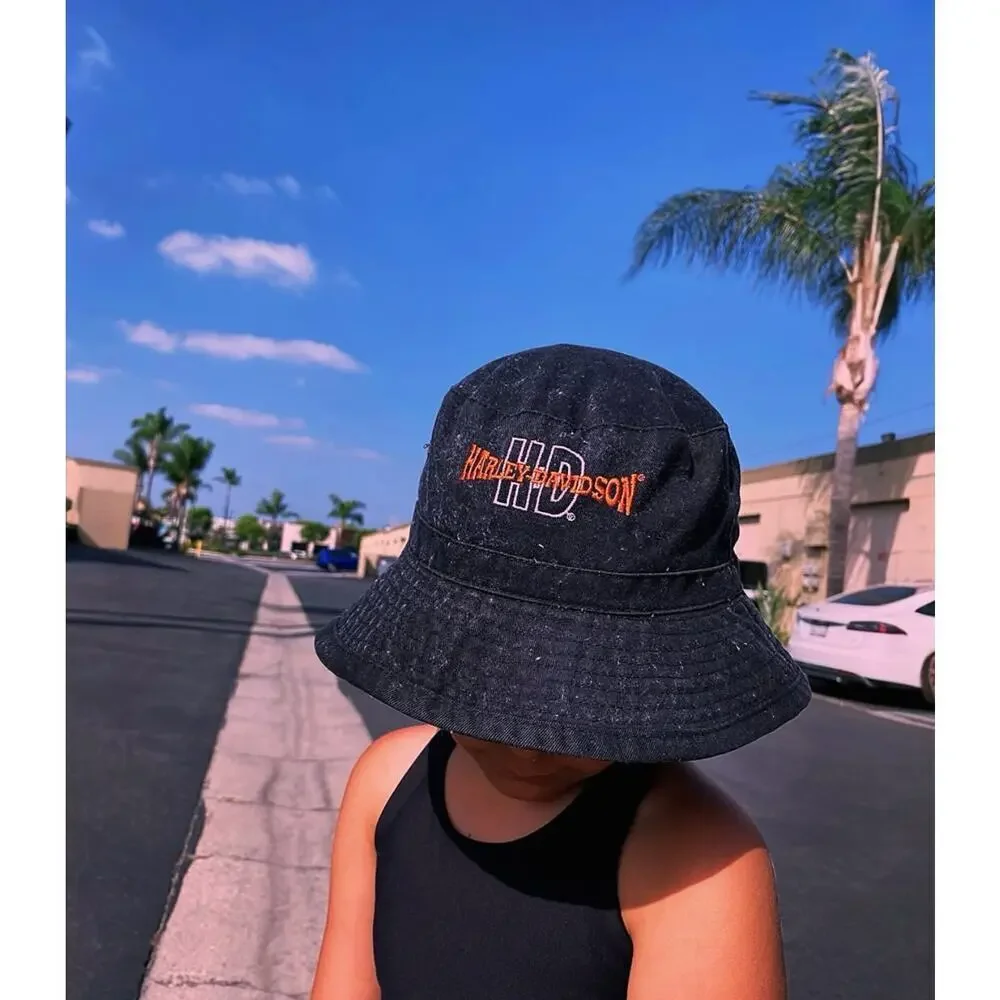 Harley-Davidson Toddler Bucket Hat Black Embroidered HD Logo Biker Kids Cap